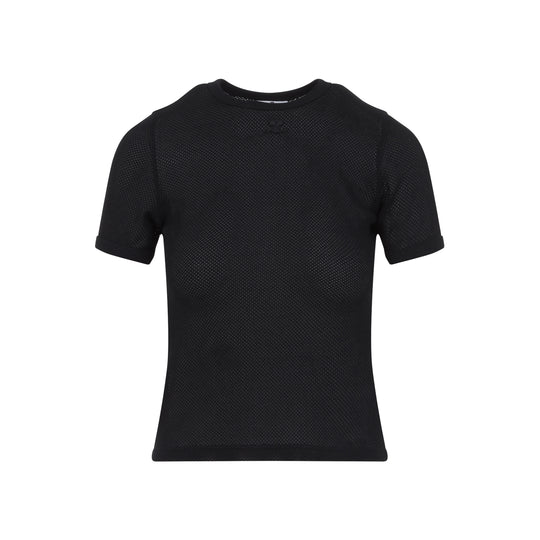 Black Signature Contrast Polyester T-Shirt
