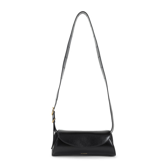 Black Leather Cannolo Mini Bag