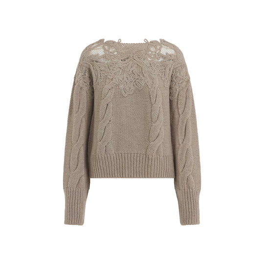 Beige Virgin Wool Pullover