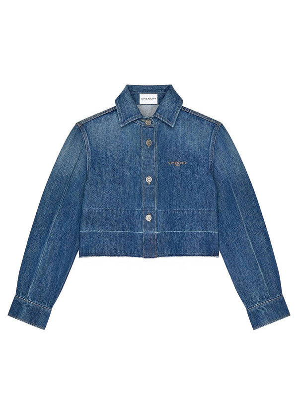 Camicia In Denim Blu Medio