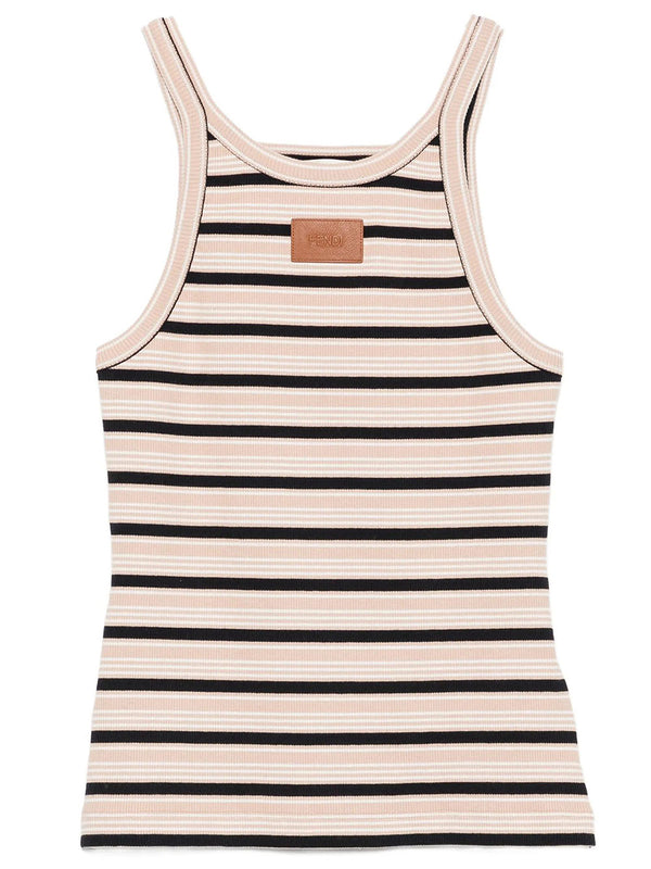 Top In Maglia Di Cotone A Righe Multicolor