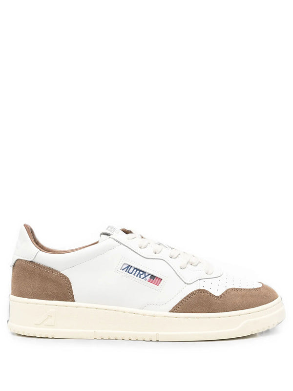 Sneakers Medalist Low In Pelle Bianca E Suede Tabacco