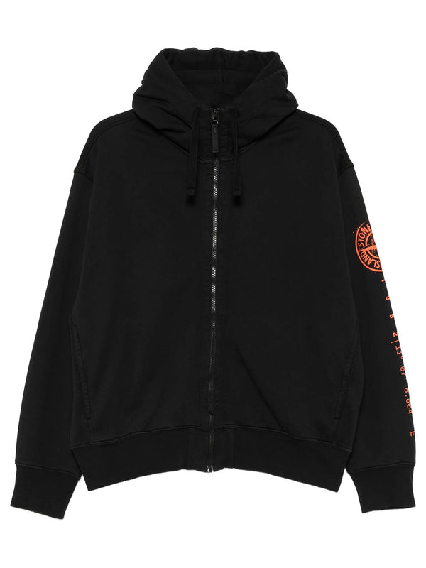 Felpa Oversize Con Zip E Stampa `Vertical Placement`