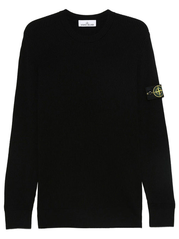 Maglione Girocollo Con Bordi A Costine