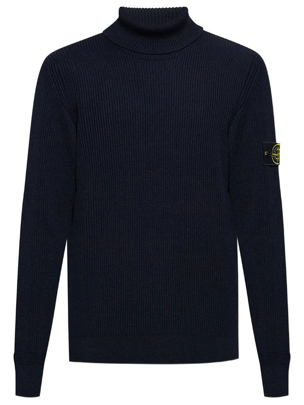 Maglione Dolcevita In Lana A Costine