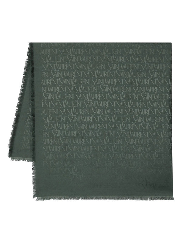 Sciarpa Logo Jacquard Sfrangiata