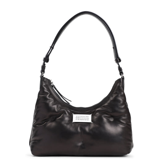 Black Glam Slam Small Lamb Leather Hobo Bag