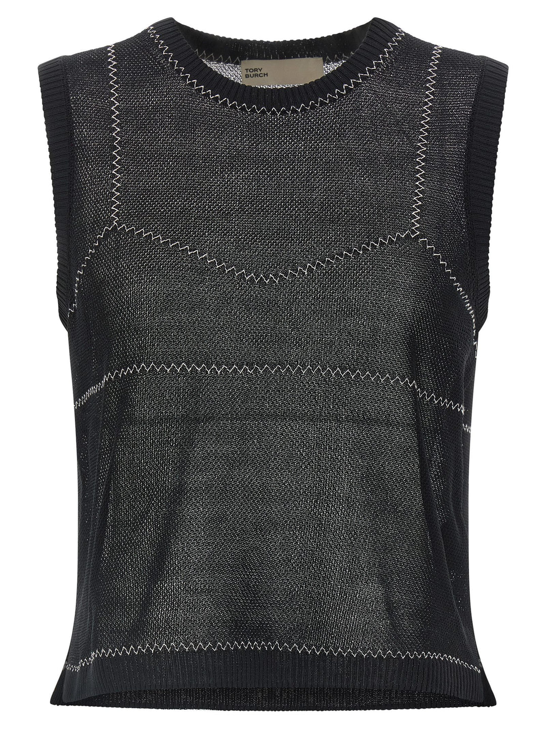 Tory Burch Mesh Top Top - Nero | a244feb1c353b285d3dc244504776169f821d85b