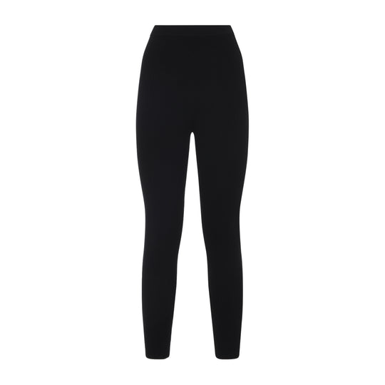 Black Wool Leggings