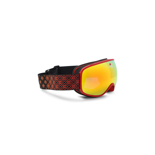 Red And Orange Acetate Ski Goggles