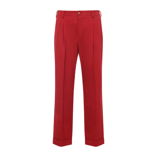 Raspberry Red Cotton Trousers