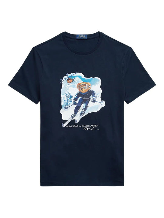 T-Shirt Polo Bear Skiing Custom Slim-Fit