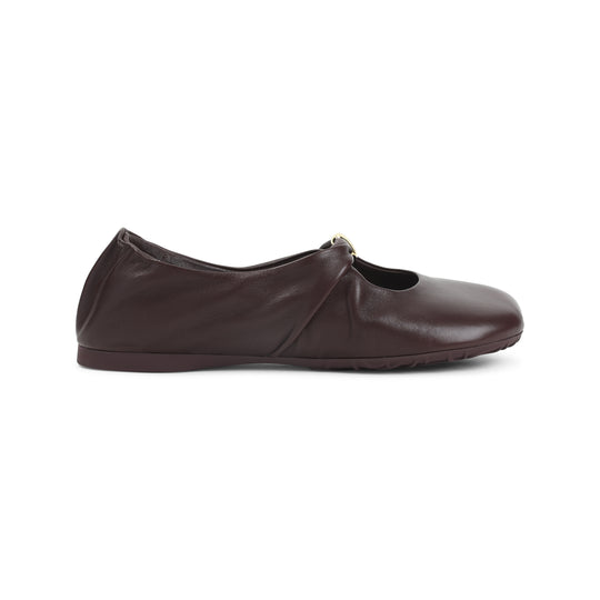 Burgundy Pebble Soft Lambskin Ballerinas