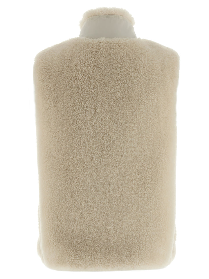 Tory Burch Colorblock Highpile Gilet - Bianco | 014cc5e2452cc4fc63d6363e1f3bb14886d73247