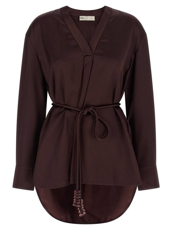 Tory Burch Satin Blouse Camicie - Bordeaux | c48bfbca6d213c57461edc432c41e7a836630b90