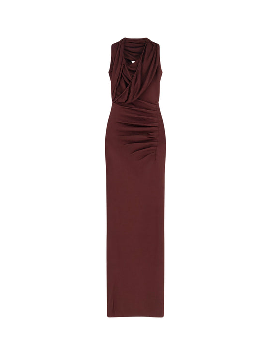 Draped Knitted Long Dress