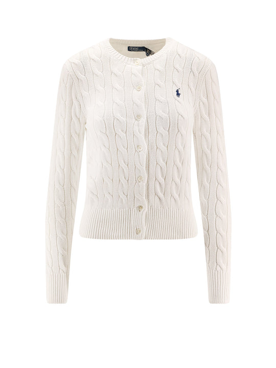 Cotton Cardigan With Contrasting Logo