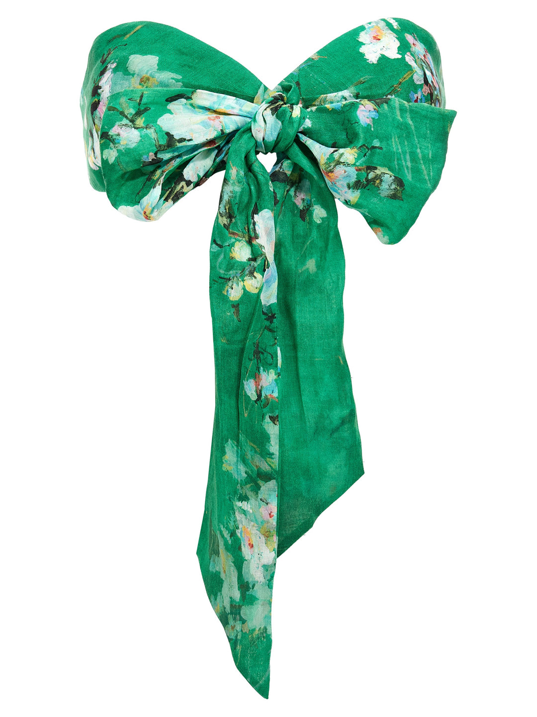 Zimmermann Everley Draped Bow Top - Verde | 49621720626b91bcdd1ce3a8b2a97a6875ea0cdf