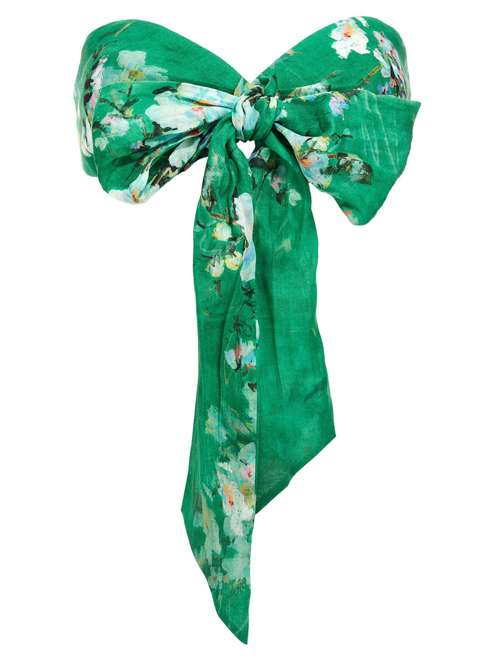 Zimmermann Everley Draped Bow Top - Verde | 49621720626b91bcdd1ce3a8b2a97a6875ea0cdf