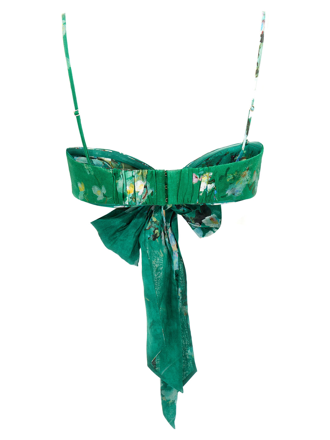Zimmermann Everley Draped Bow Top - Verde | 0b88ce67d4ef3358833f039fb2fa5b3533bb2423