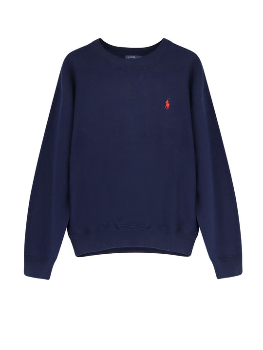 Cotton Blend Sweater With Embroidered Logo On The Front