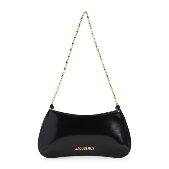 Black Le Petit Bisou Chaine Calf Leather Handbag