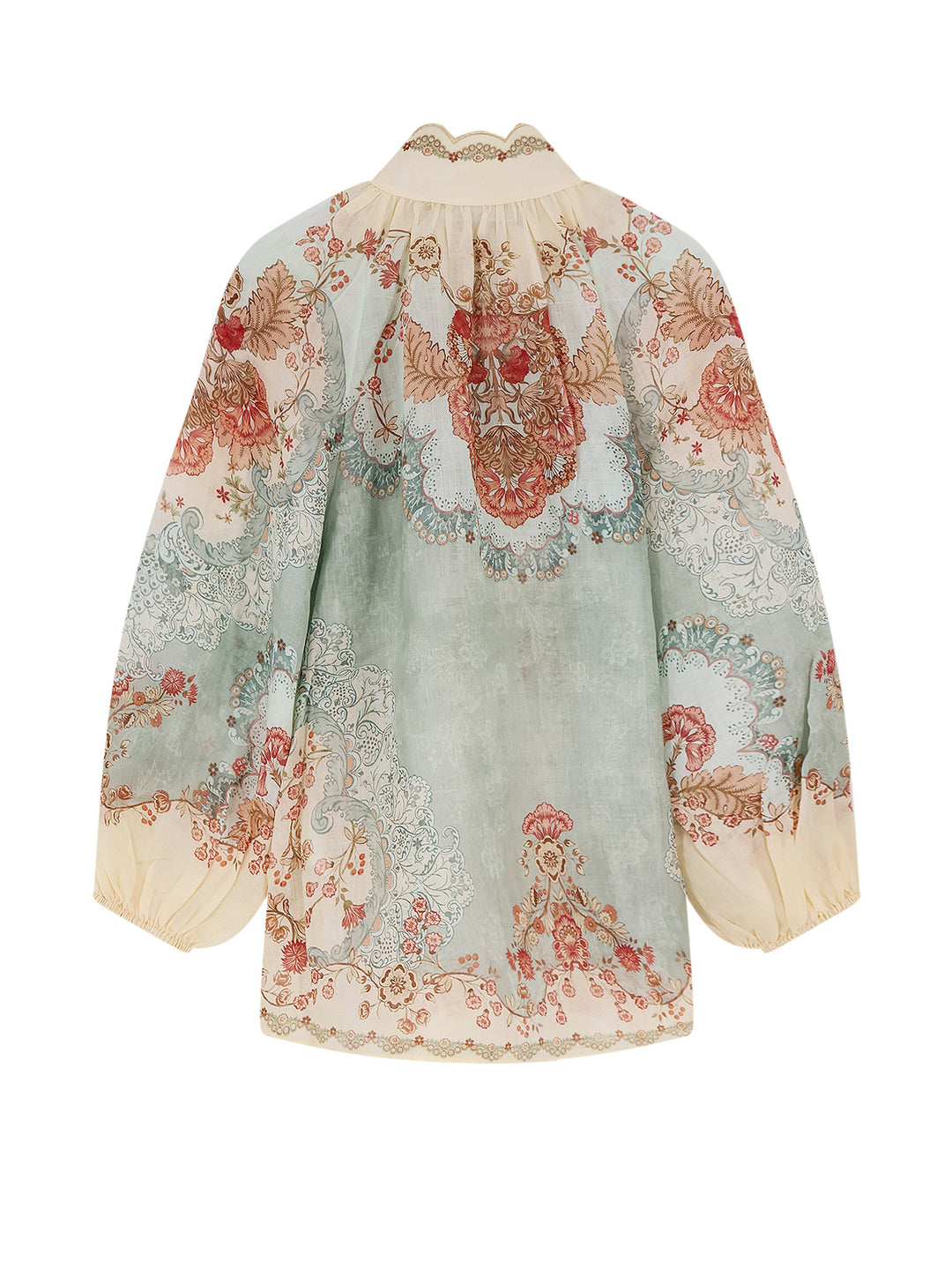 Zimmermann Shirts - Wallpaper Floral Mint | 540770a697e2821e5ec78196565380cb6ba8014b