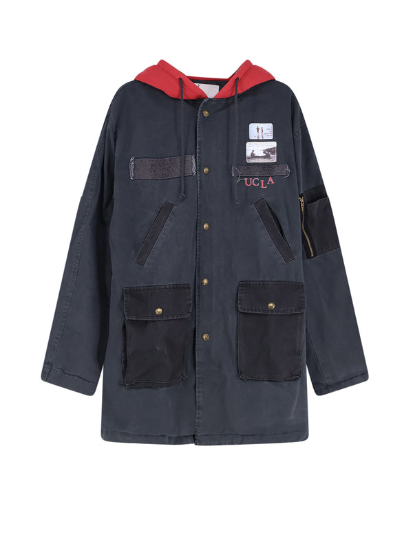 Cotton Jacket With Used Effect