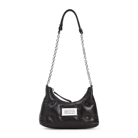 Black Nappa Lamb Leather Glam Slam Hobo Micro Handbag