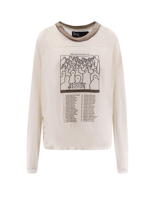 Cotton Blend T-Shirt With Frontal Prints