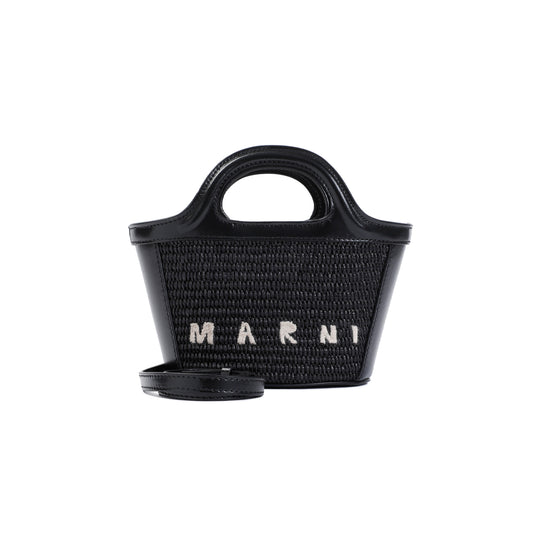 Logo-Embroidered Straw Bag