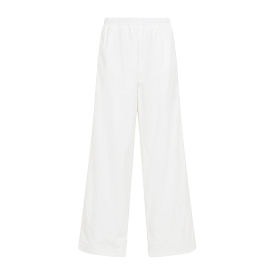 White Medium Fit Tracksuit Cotton Pants