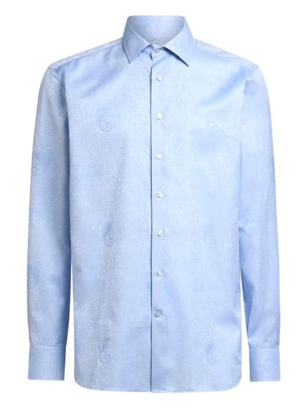 Camisa de algodón jacquard con gecos