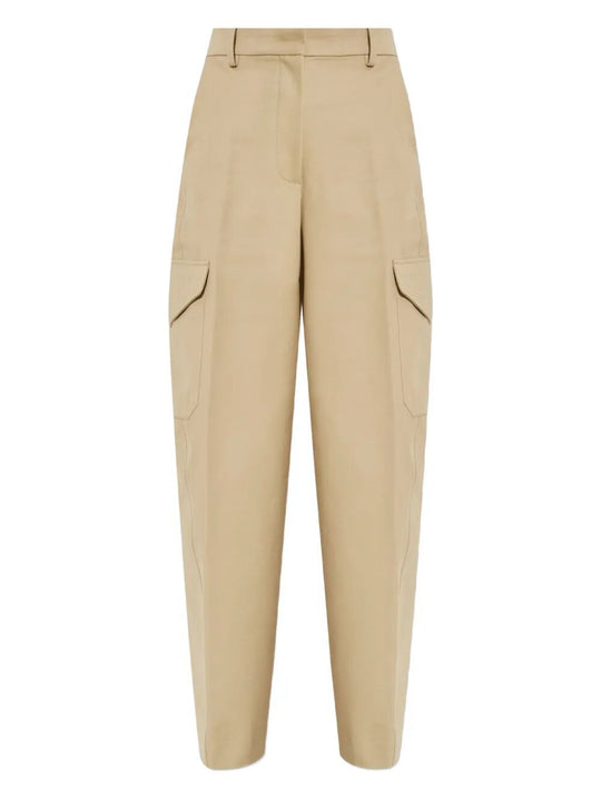 Pantaloni Cocoon In Cotone E Lana Con Tasche