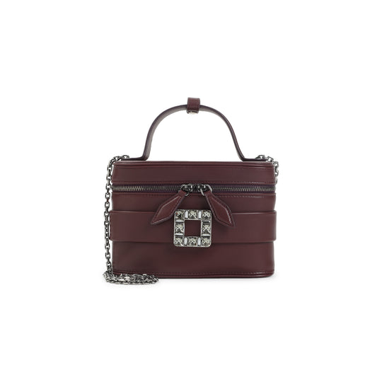 Dark Bordeaux Nappa Leather Vanity Micro Bag