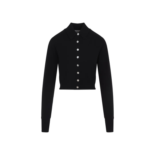 Black Virgin Wool Perseo Cardigan