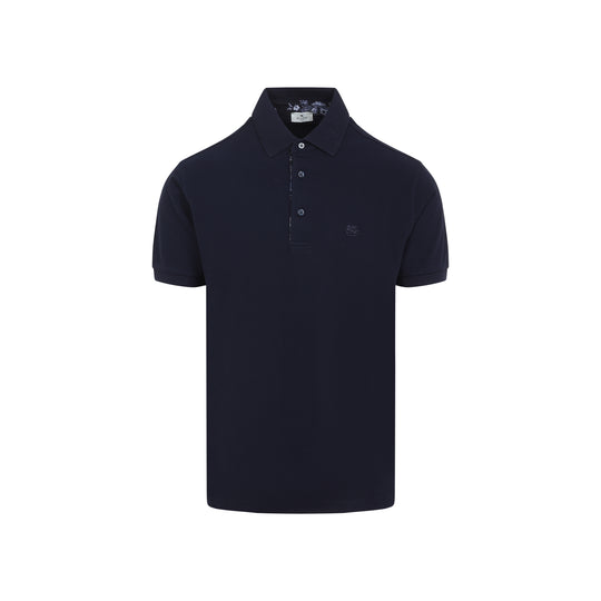 Dark Blue Cotton Roma Polo