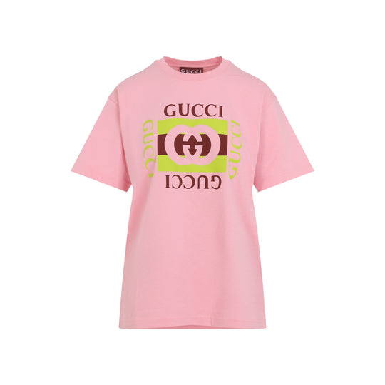 Pink Logo Cotton T-Shirt