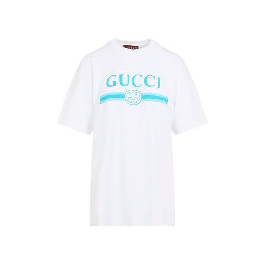 White Logo Cotton T-Shirt