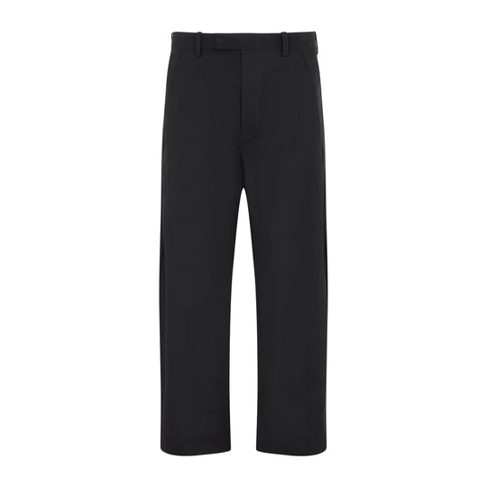 Black Cotton Uniform Leg Trouser
