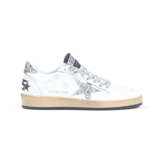 White Ovine Leather Ballstar Sneakers