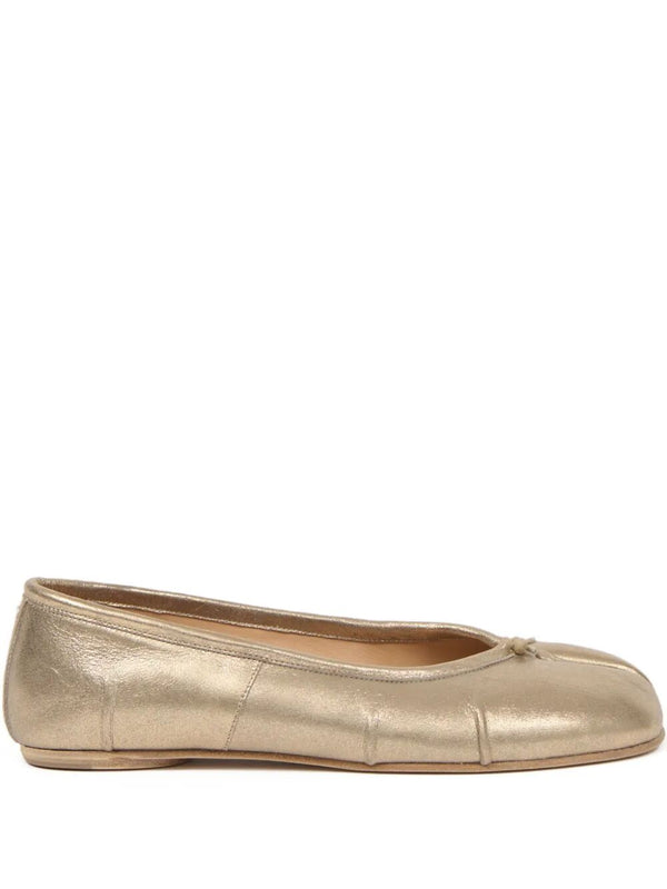 Ballerine Tabi New In Pelle Metallizzata Con Finitura Laminata