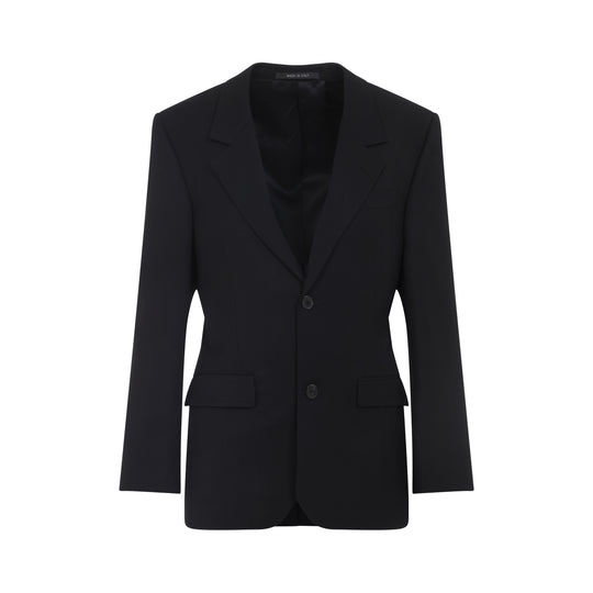 Black Cotton Tailored Jacket