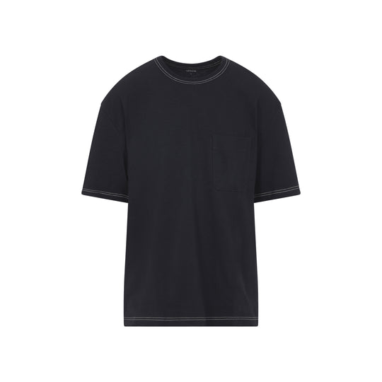 Urchin Blue Cotton Boxy Short Sleeves T-Shirt