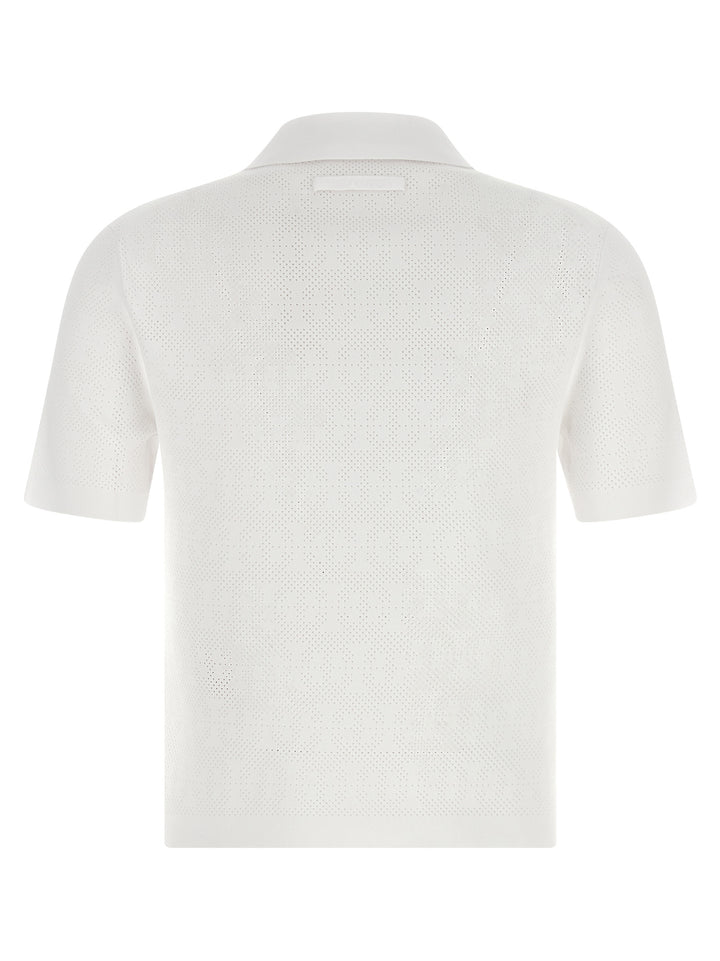 Tory Burch Pointelle Viscose  Shirt Polo - Bianco | bc0bab5b3a4b5edffb802f22656bd9d07709a094