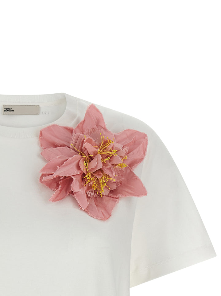 Tory Burch Floral Applique T shirt - Multicolor | 8e7f1515f4fcad269ba669d0654f34737cba388d
