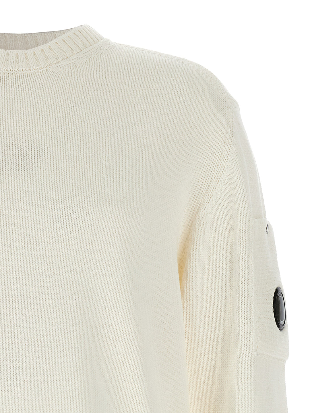 C.P. Company Mercerized Cotton Sweater Maglioni - Bianco | 43324f7688d6a4179782e1d7a49f2808734ccf47