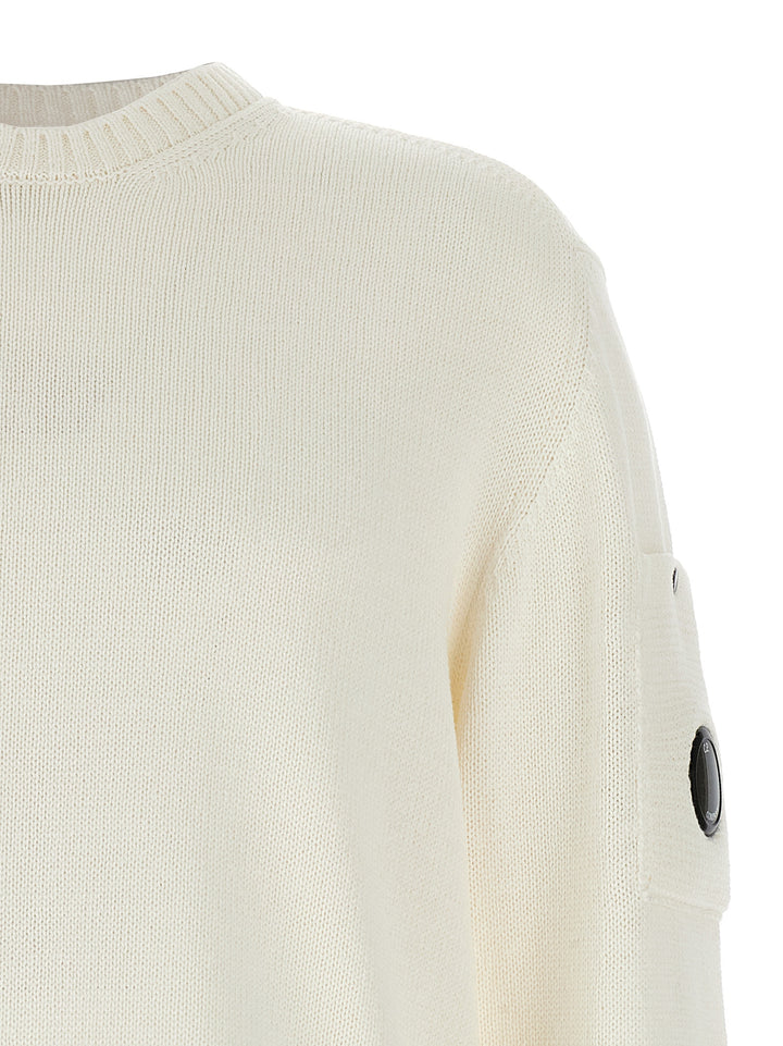C.P. Company Mercerized Cotton Sweater Maglioni - Bianco | 43324f7688d6a4179782e1d7a49f2808734ccf47