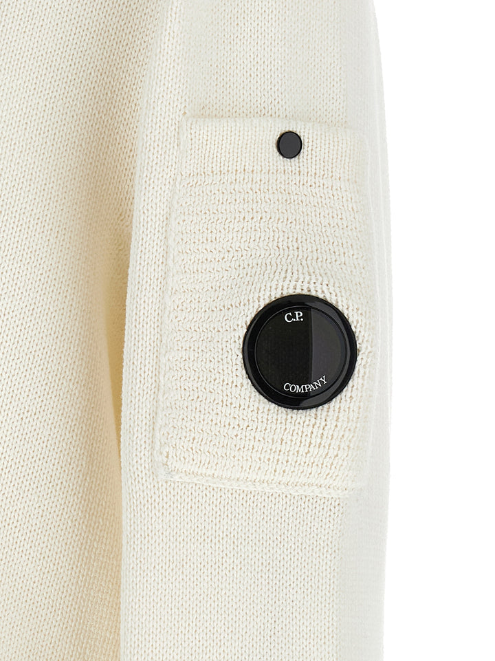 C.P. Company Mercerized Cotton Sweater Maglioni - Bianco | f9ff3e5bbfe70600dca0480684ea8d95278dc632