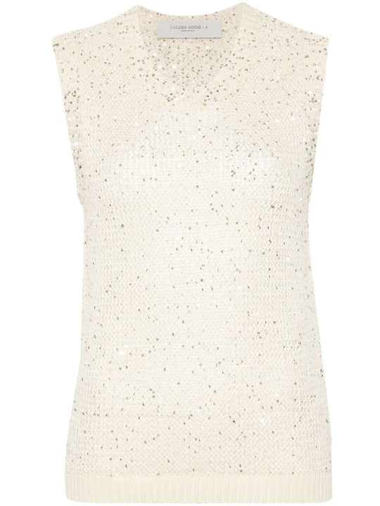 Sequined Knitted Vest